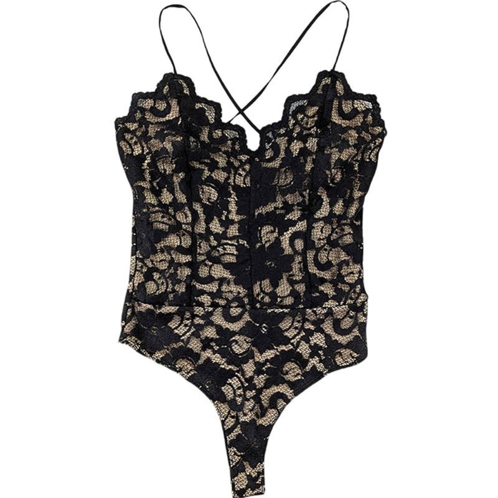 Socialite Thong Bodysuit Womens XS‎ Lace Black Goth Whimsigoth Fairy Lingerie